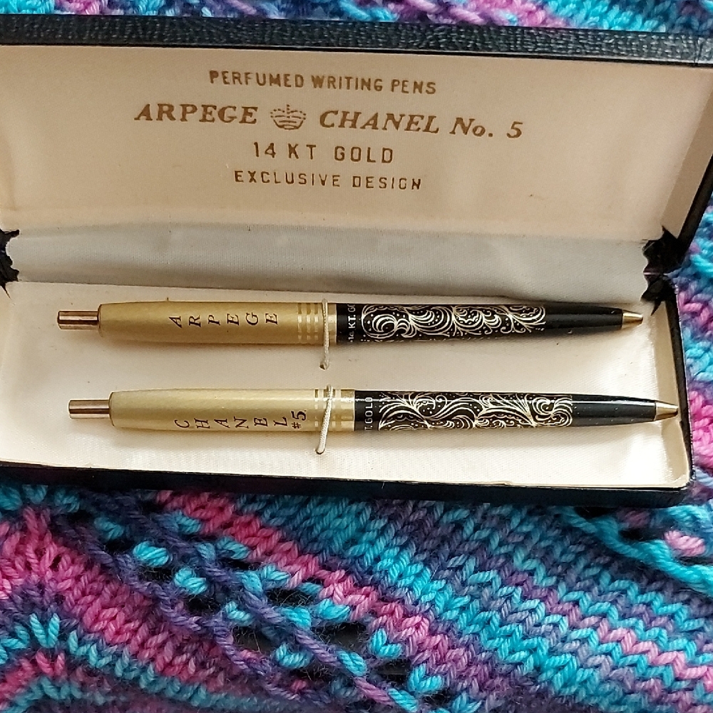 Chanel No. 5 Gold and Black Writing Pens